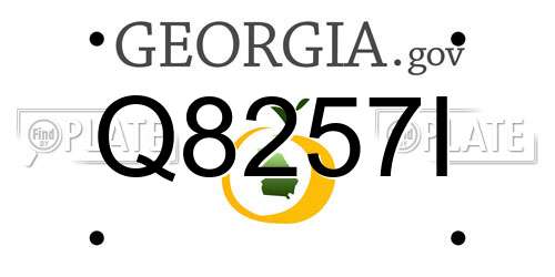 Q8257I Georgia License Plate