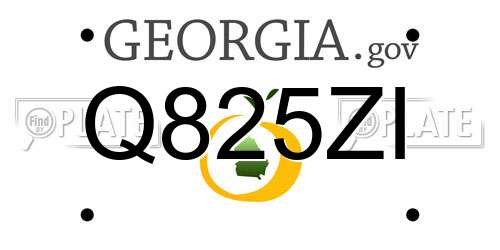 Q825ZI Georgia License Plate