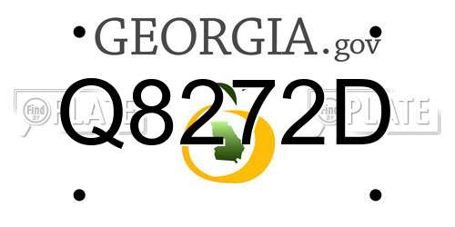Q8272D Georgia License Plate