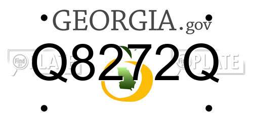 Q8272Q Georgia License Plate