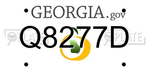 Q8277D Georgia License Plate