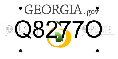 Q8277O Georgia License Plate