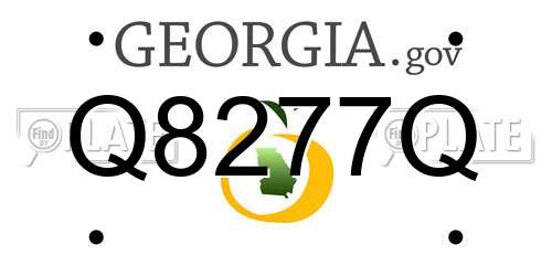 Q8277Q Georgia License Plate