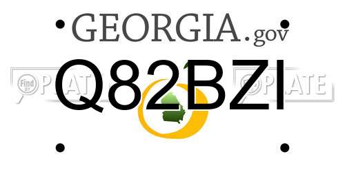 Q82BZI Georgia License Plate