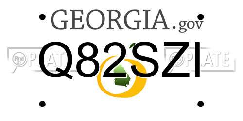Q82SZI Georgia License Plate