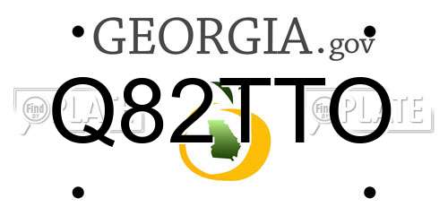 Q82TTO Georgia License Plate