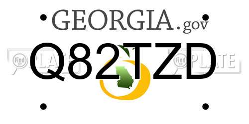 Q82TZD Georgia License Plate