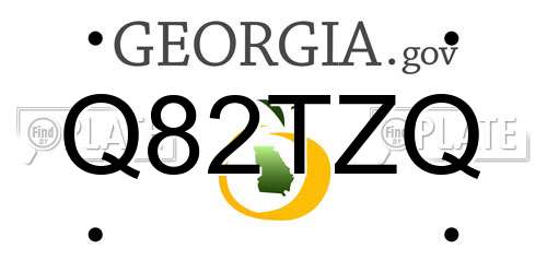 Q82TZQ Georgia License Plate