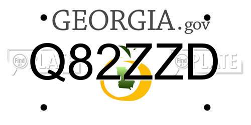 Q82ZZD Georgia License Plate