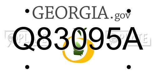 Q83095A Georgia License Plate