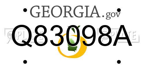 Q83098A Georgia License Plate