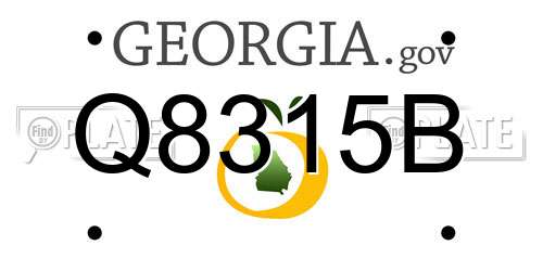 Q8315B Georgia License Plate