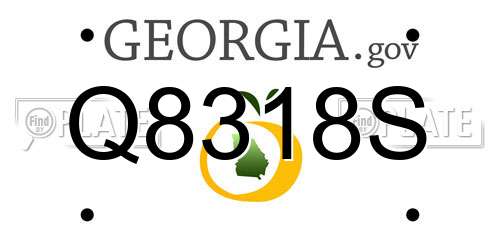 Q8318S Georgia License Plate