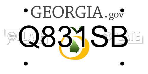 Q831SB Georgia License Plate