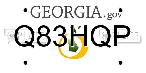 Q83HQP Georgia License Plate