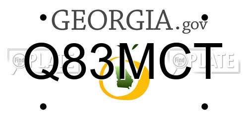 Q83MCT Georgia License Plate