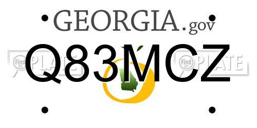 Q83MCZ Georgia License Plate