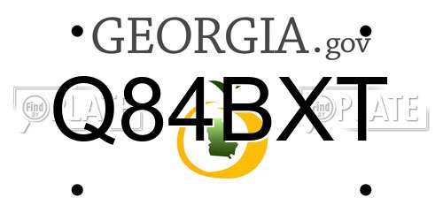 Q84BXT Georgia License Plate
