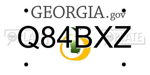 Q84BXZ Georgia License Plate