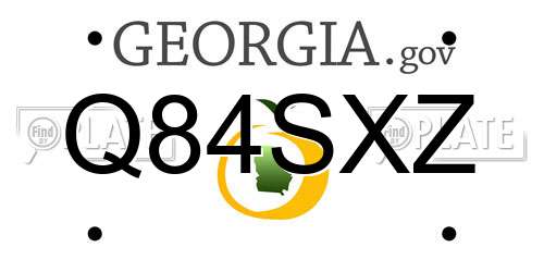 Q84SXZ Georgia License Plate