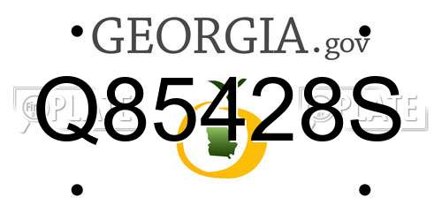 Q85428S Georgia License Plate