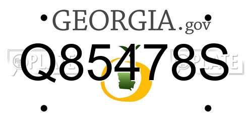 Q85478S Georgia License Plate