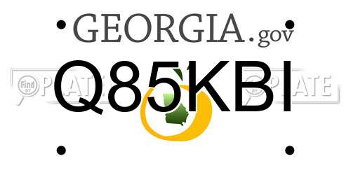 Q85KBI Georgia License Plate