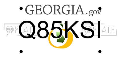 Q85KSI Georgia License Plate