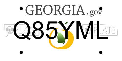 Q85YML Georgia License Plate