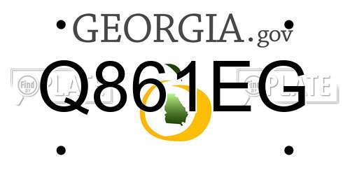 Q861EG Georgia License Plate