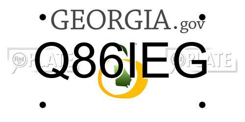 Q86IEG Georgia License Plate