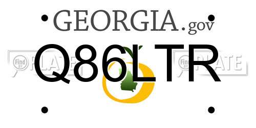 Q86LTR Georgia License Plate