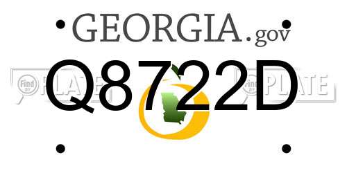 Q8722D Georgia License Plate