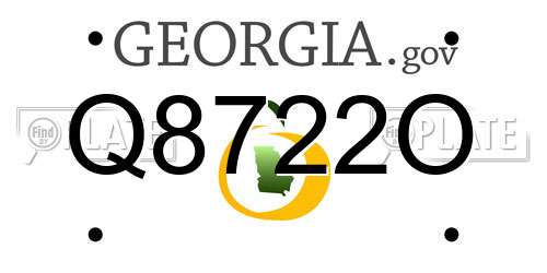 Q8722O Georgia License Plate