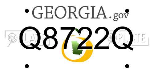 Q8722Q Georgia License Plate