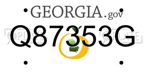 Q87353G Georgia License Plate