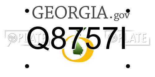Q8757I Georgia License Plate