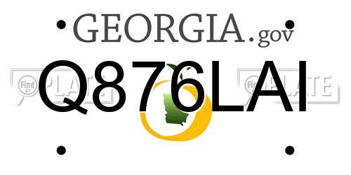 Q876LAI Georgia License Plate