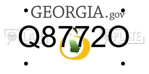 Q8772O Georgia License Plate
