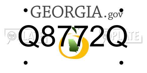 Q8772Q Georgia License Plate