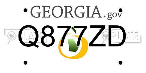 Q877ZD Georgia License Plate
