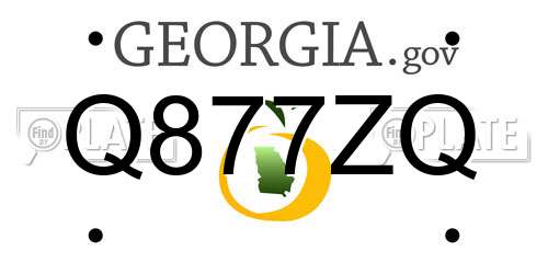 Q877ZQ Georgia License Plate