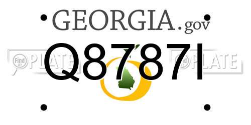 Q8787I Georgia License Plate