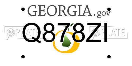 Q878ZI Georgia License Plate