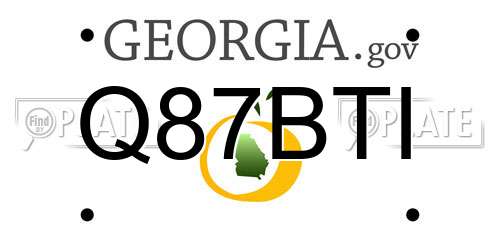 Q87BTI Georgia License Plate