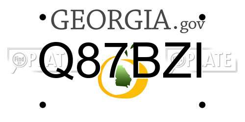 Q87BZI Georgia License Plate