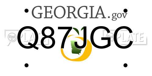 Q87JGC Georgia License Plate