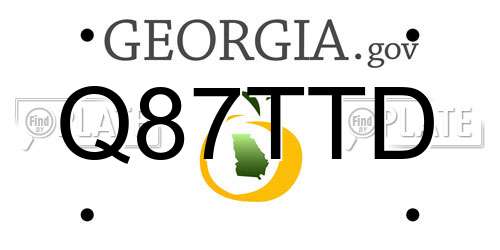 Q87TTD Georgia License Plate