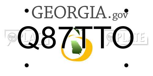 Q87TTO Georgia License Plate