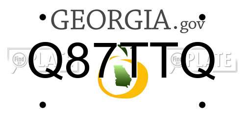 Q87TTQ Georgia License Plate
